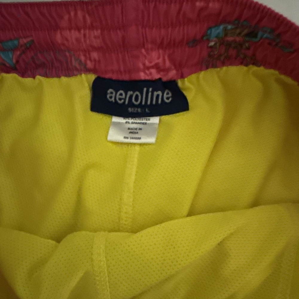Aeroline Mens 5" Swim Trunks "Beach Buck" "Surfing deer"‎ Pink Mens Large - Picture 5 of 7